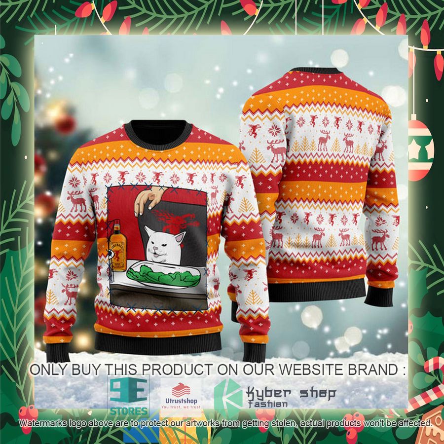 fireball whisky cat meme ugly christmas sweater 2 28029