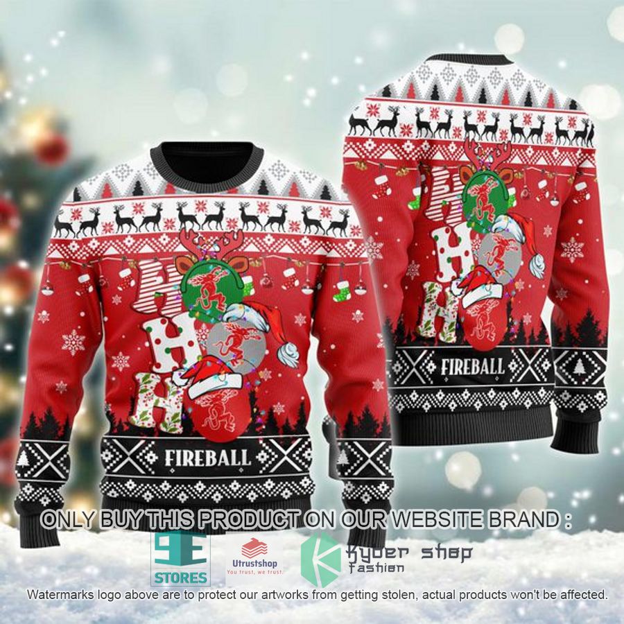 fireball whisky ho ho ho ugly christmas sweater 1 59499