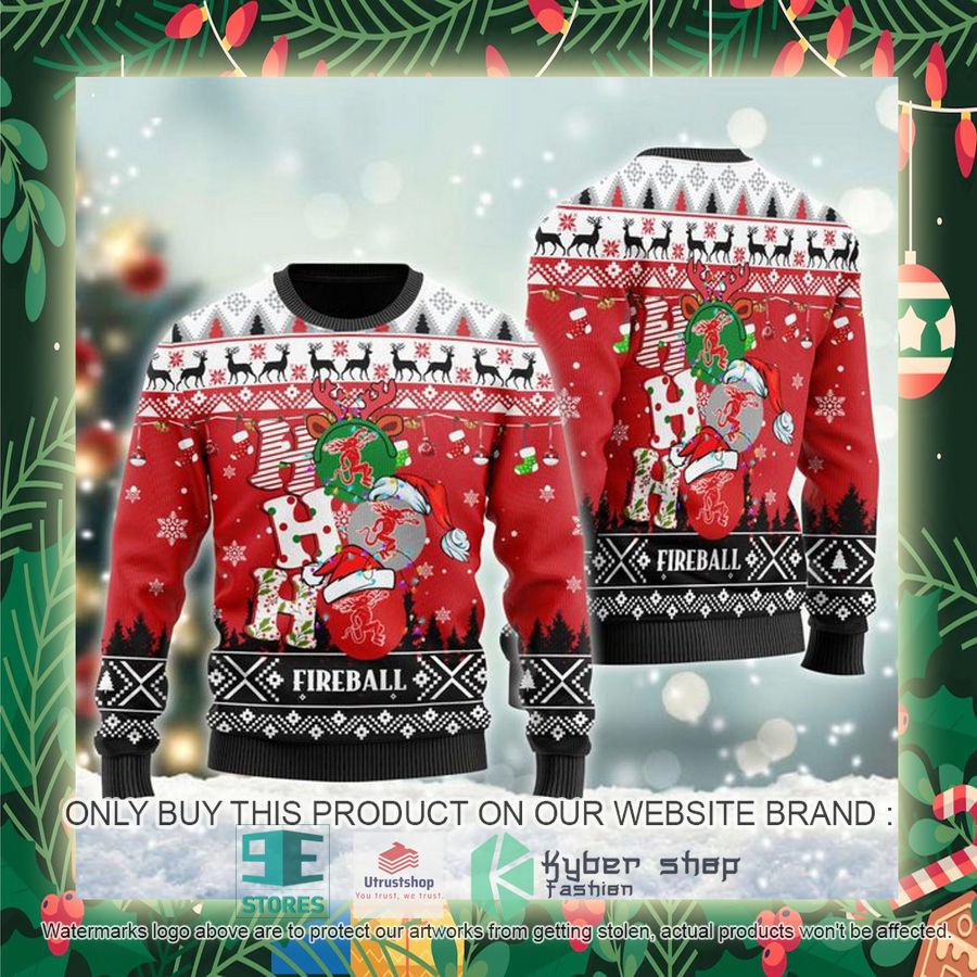 fireball whisky ho ho ho ugly christmas sweater 2 98910