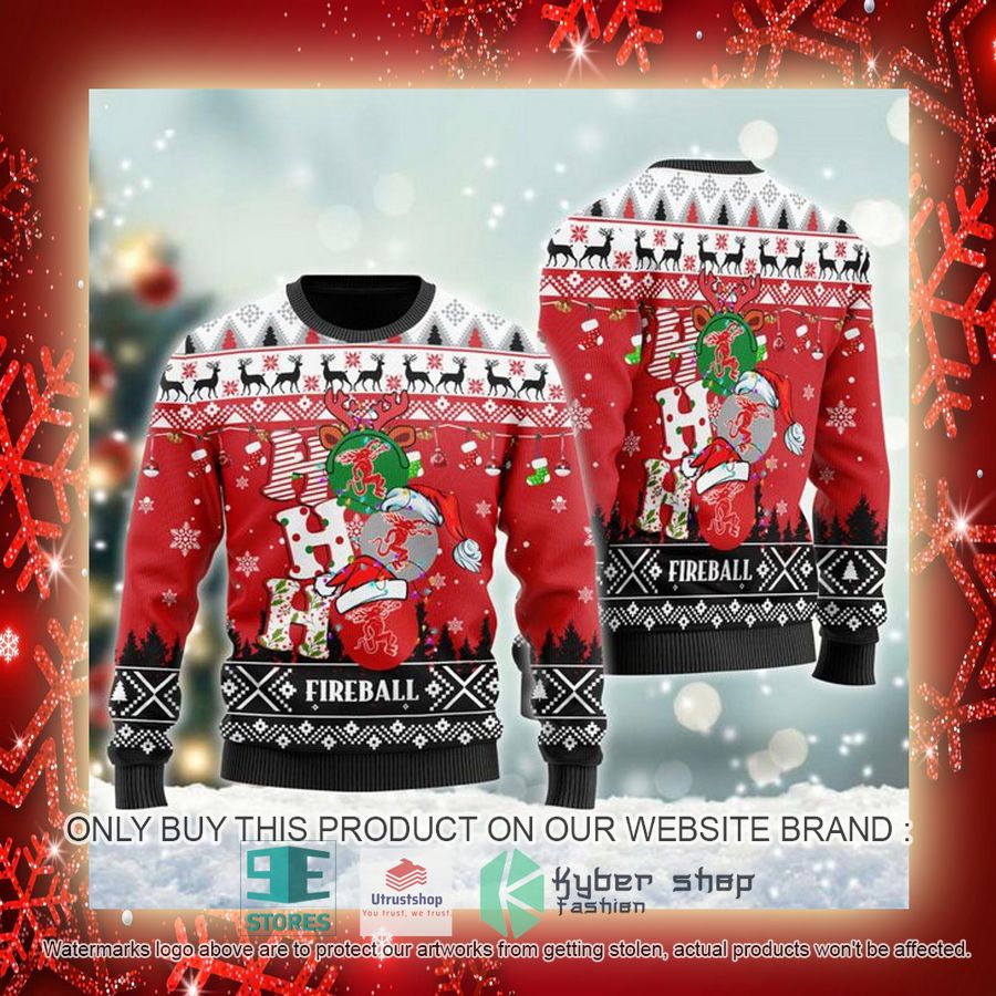 NEW Fireball Whisky Ho Ho Ho Christmas Ugly Sweater 3 fireball whisky ho ho ho ugly christmas sweater 3 74508