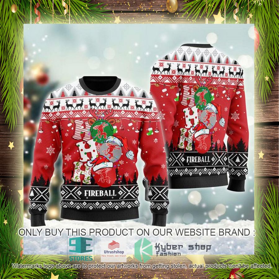 NEW Fireball Whisky Ho Ho Ho Christmas Ugly Sweater 4 fireball whisky ho ho ho ugly christmas sweater 4 99152