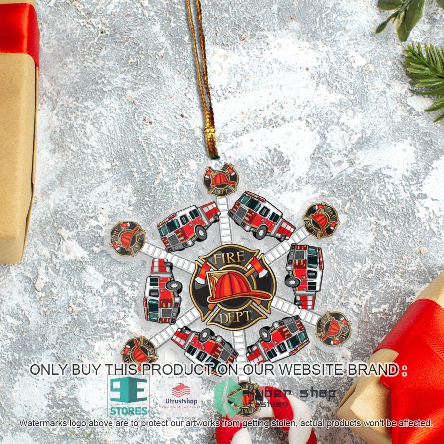 NEW Firefighter Snowflake Christmas Ornament 3 firefighter snowflake christmas ornament 3 77448