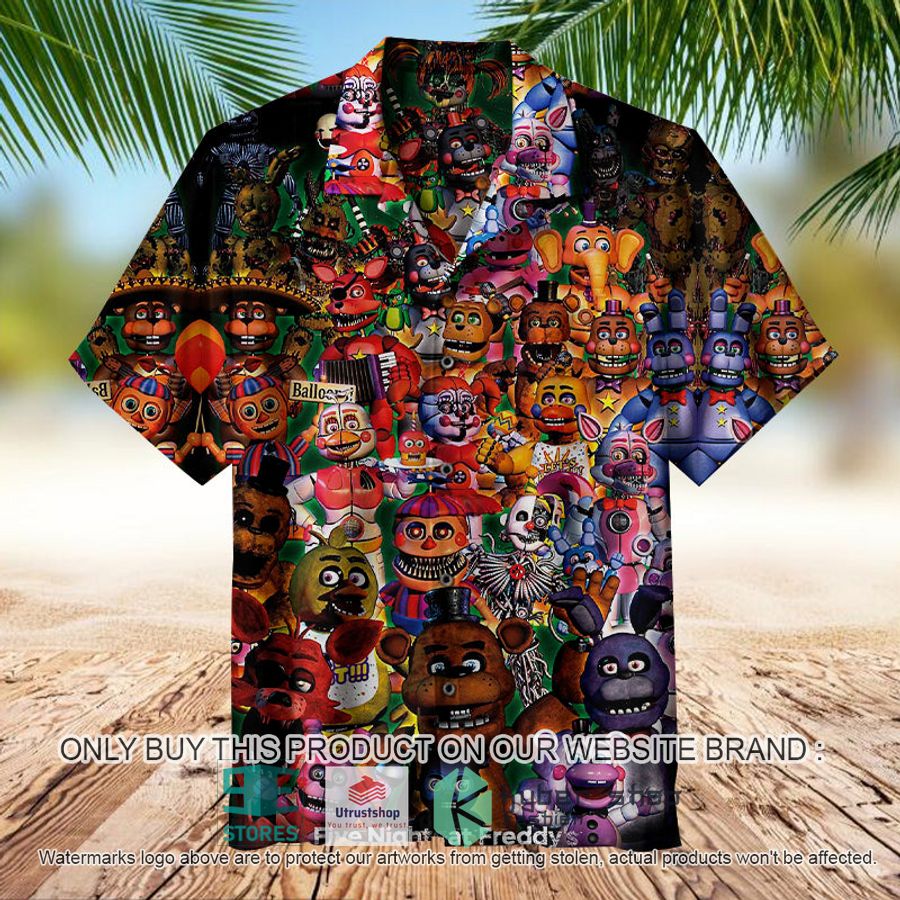 NEW Five Nights At Freddy's Characters Hawaii Shirt 17 five nights at freddys characters hawaiian shirt 1 62907