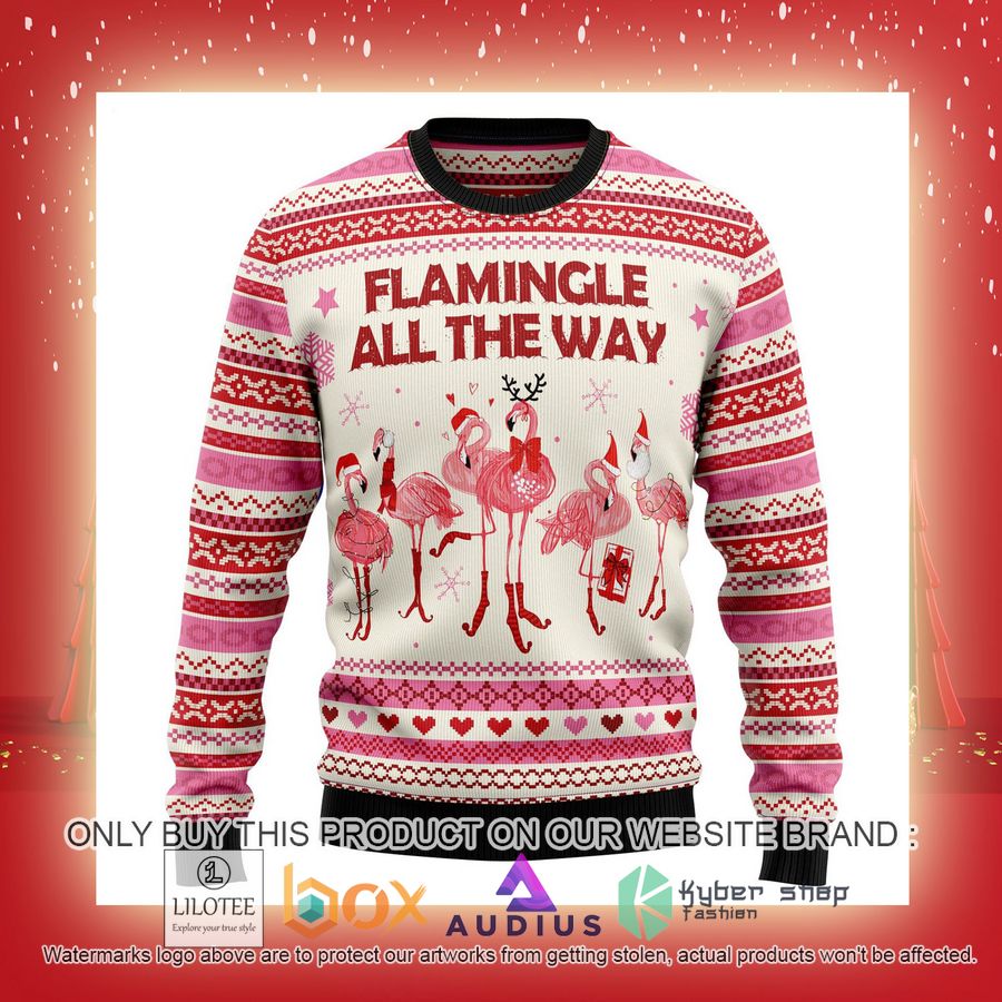 Flamingo Flamingle All The Ways Ugly Christmas Sweater 12 flamingo flamingle all the ways ugly christmas sweater 12 34495