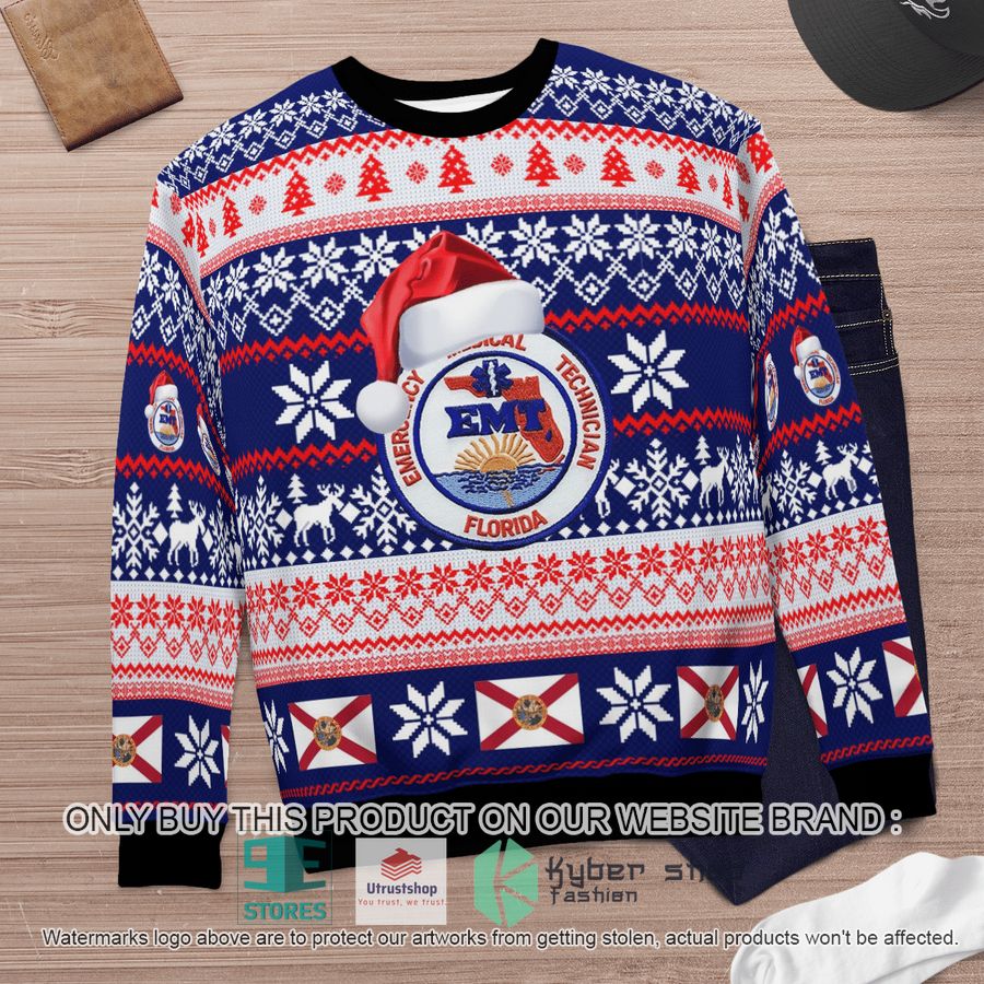NEW Florida EMT Christmas Sweater 6 florida emt christmas sweater 6 80087