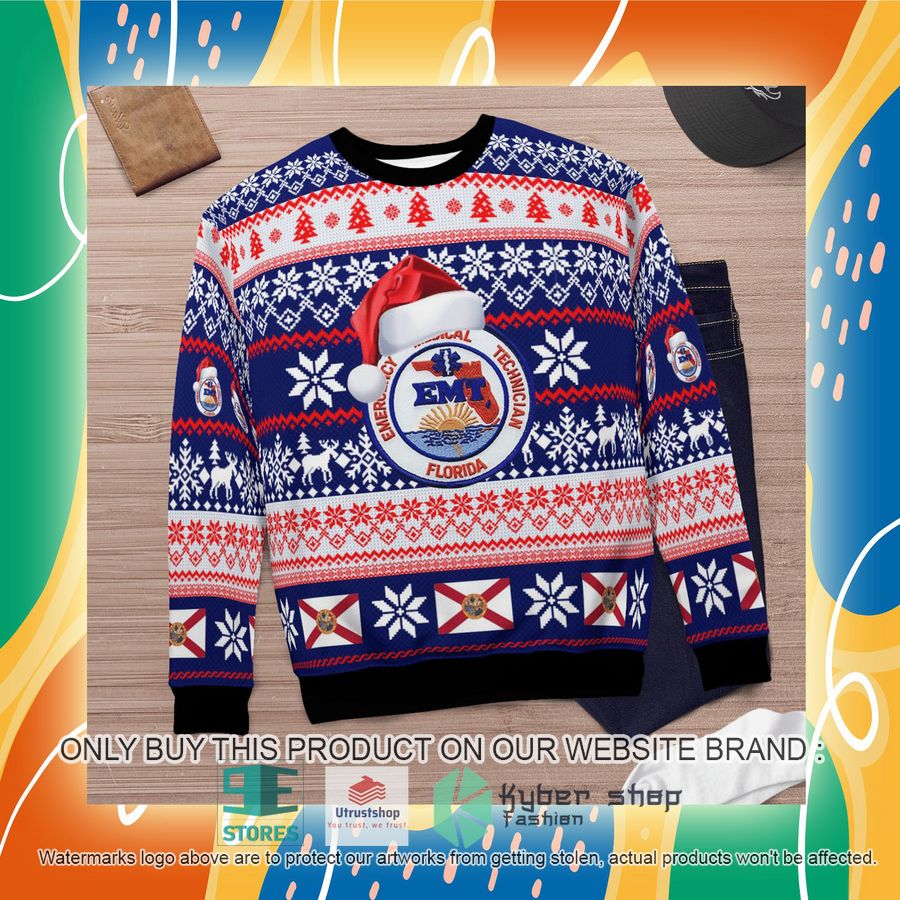 NEW Florida EMT Christmas Sweater 7 florida emt christmas sweater 7 34647
