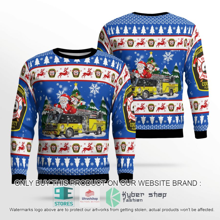 florida hillsborough county fire department christmas sweater 1 38339