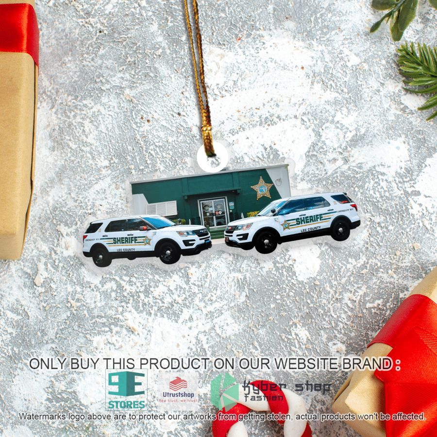 NEW Florida Lee County Office Station And Car Christmas Ornament 3 florida lee county office station and car christmas ornament 3 42176