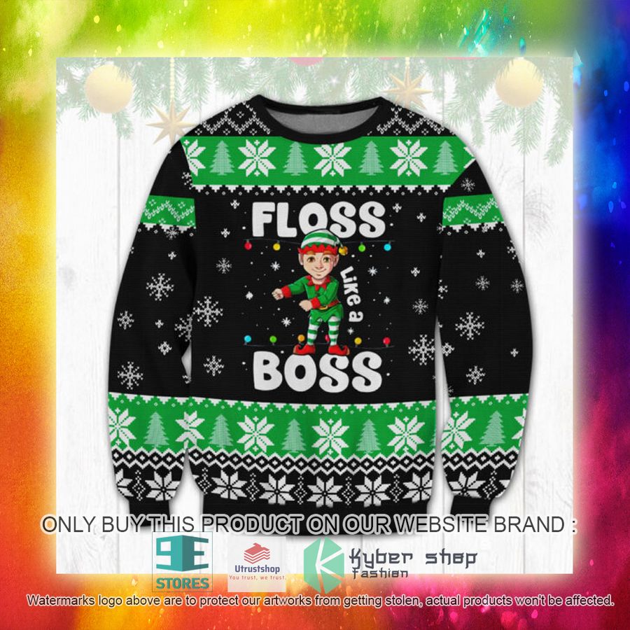 NEW Floss Like A Boss black green Ugly Sweater 3 floss like a boss black green ugly christmas sweater 3 96231