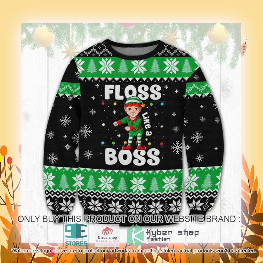 NEW Floss Like A Boss black green Ugly Sweater 4 floss like a boss black green ugly christmas sweater 4 64451