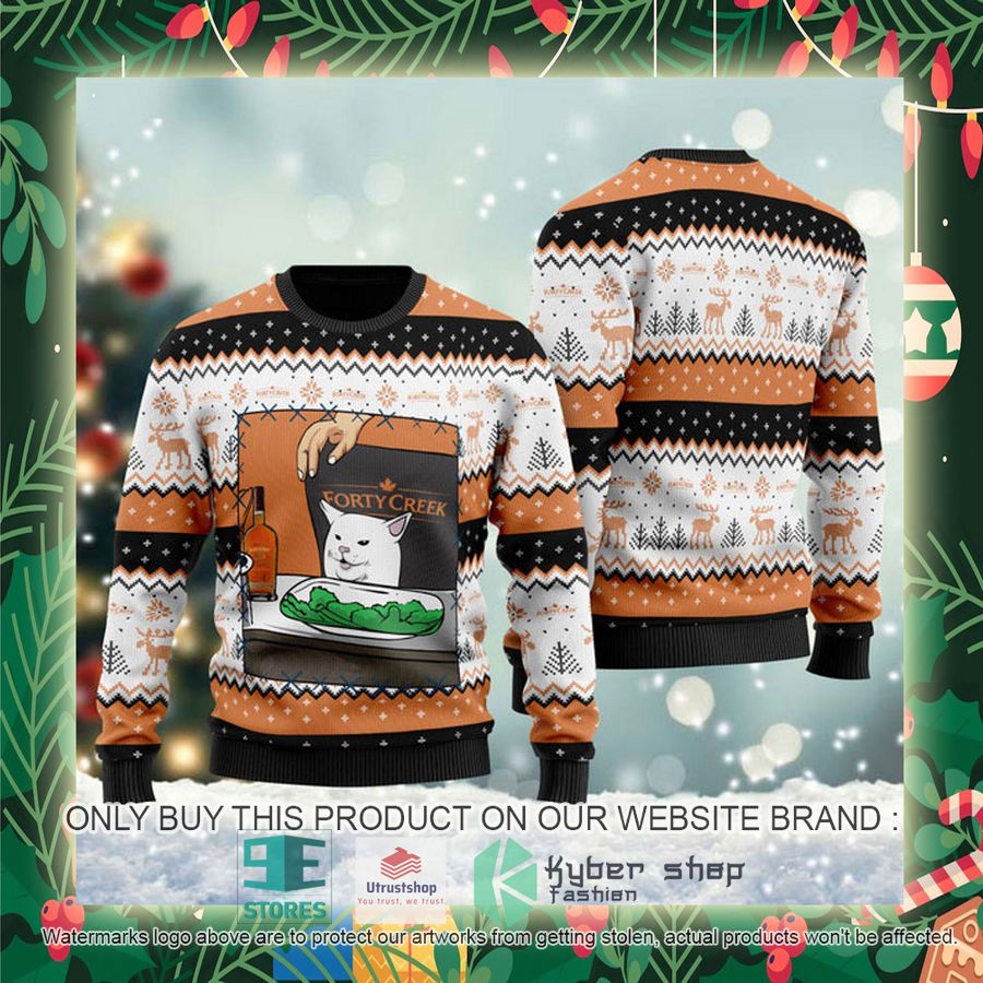 forty creek whisky cat meme ugly christmas sweater 2 83943
