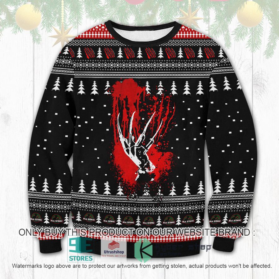 NEW Freddy Krueger Hand Ugly Sweater 1 freddy krueger hand ugly christmas sweater 1 32043