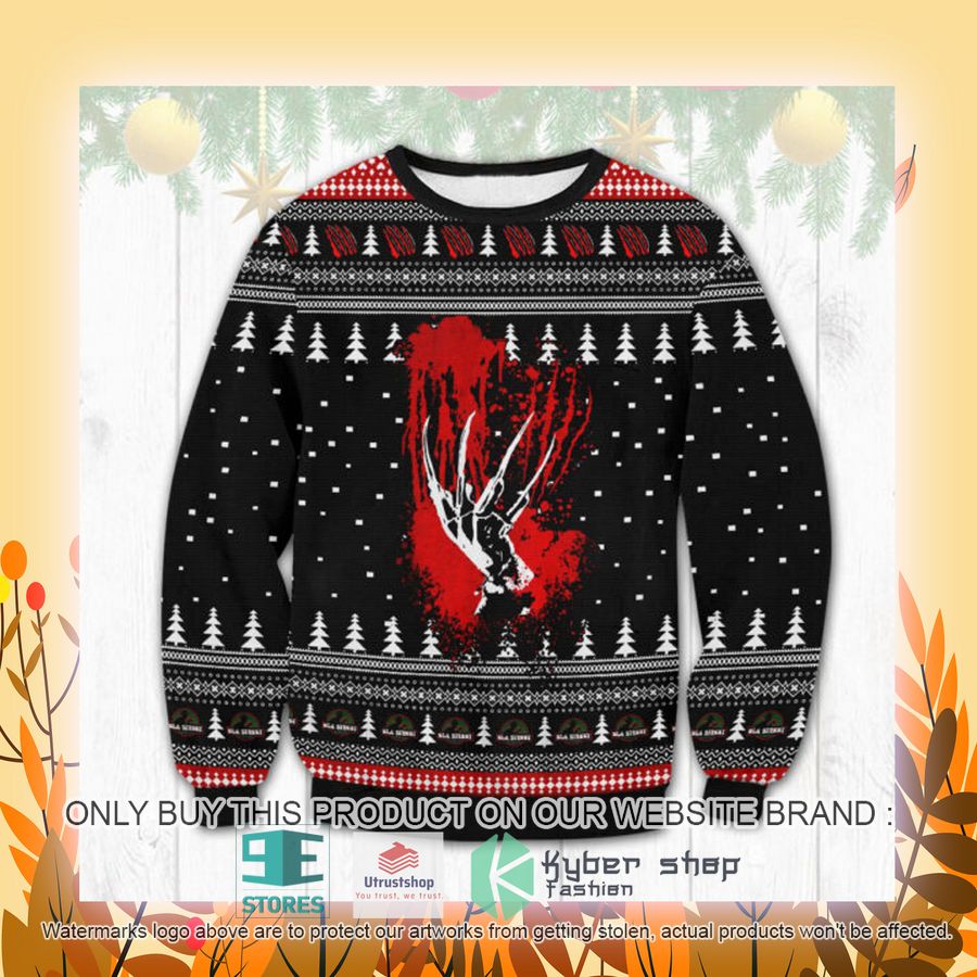 NEW Freddy Krueger Hand Ugly Sweater 8 freddy krueger hand ugly christmas sweater 8 85367