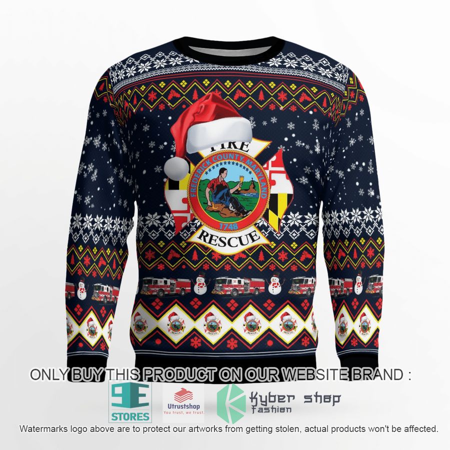 frederick county md fire rescue christmas sweater 2 10799