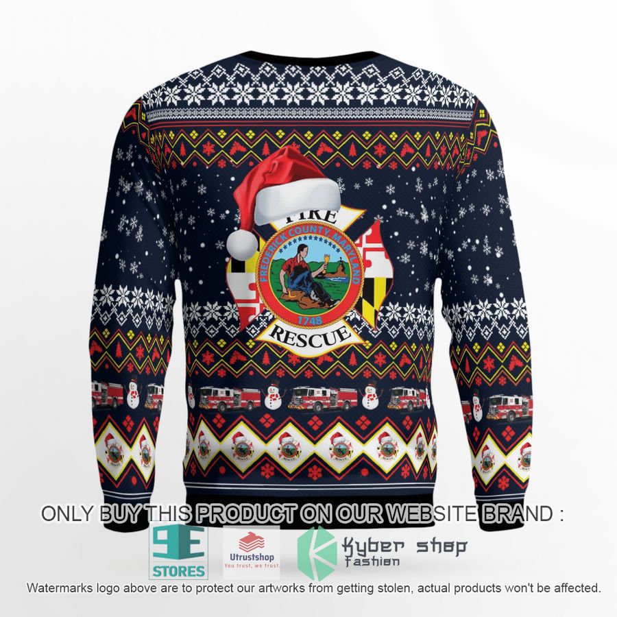 NEW Frederick County MD Fire & Rescue Christmas Sweater 3 frederick county md fire rescue christmas sweater 3 49536
