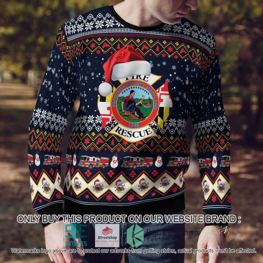 NEW Frederick County MD Fire & Rescue Christmas Sweater 4 frederick county md fire rescue christmas sweater 4 29203