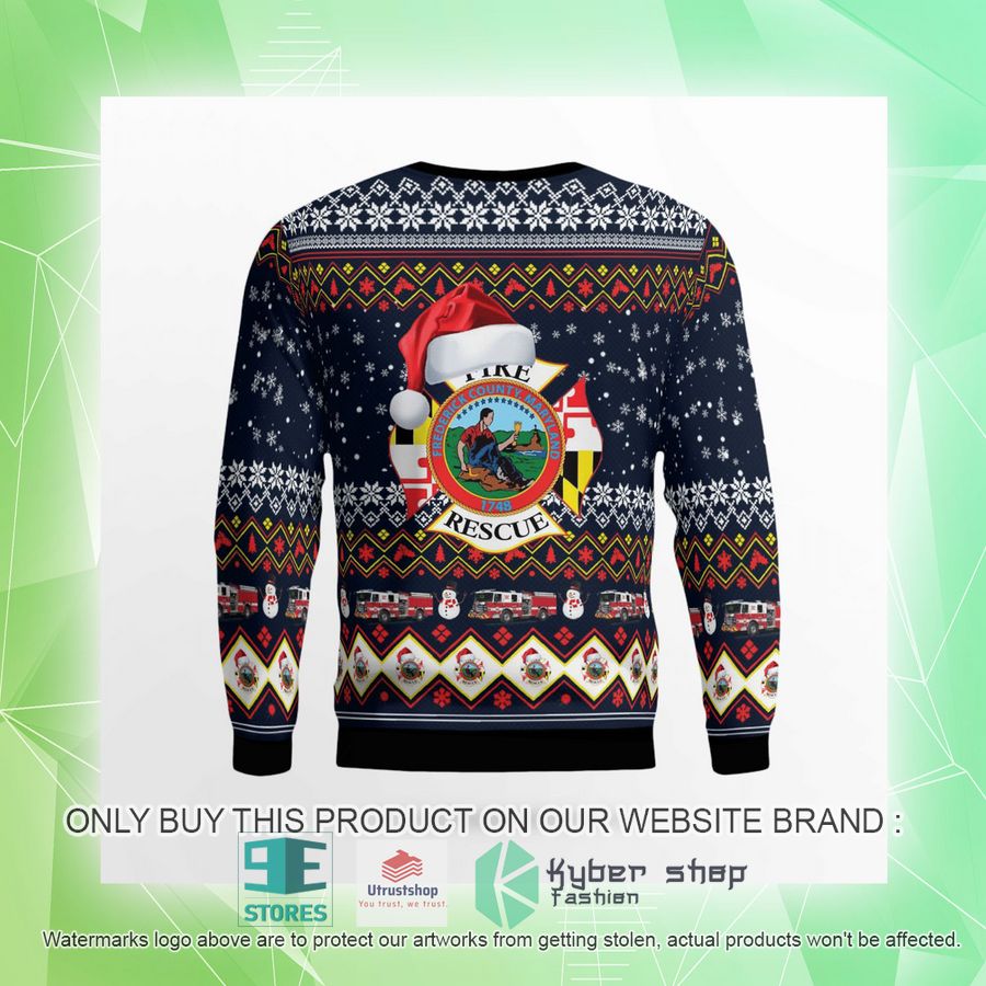 NEW Frederick County MD Fire & Rescue Christmas Sweater 9 frederick county md fire rescue christmas sweater 9 68720