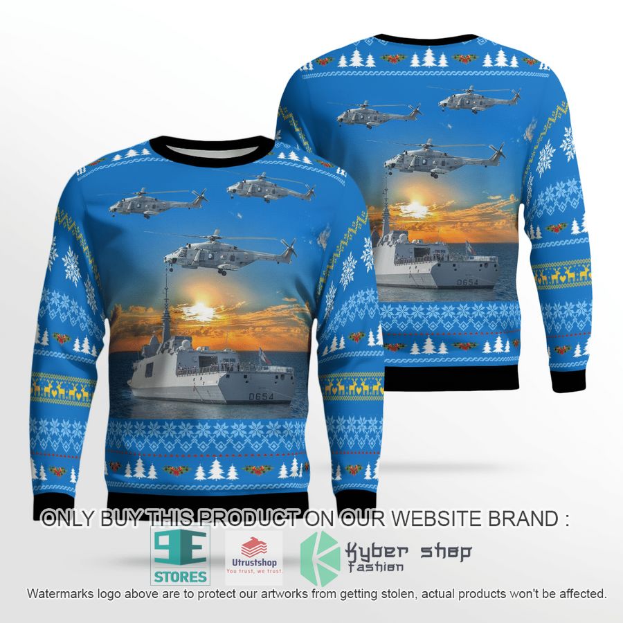 french navy ship auvergne nh90 helicopter christmas sweater 1 72426