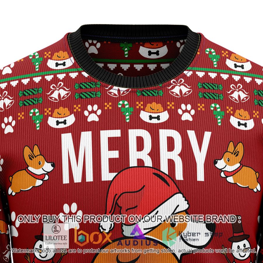 funny corgi merry x mas ugly christmas sweater 2 19514
