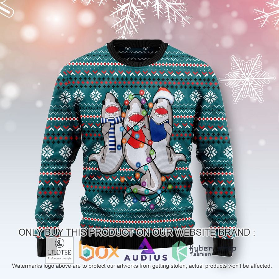 funny shark ugly christmas sweater 1 70526