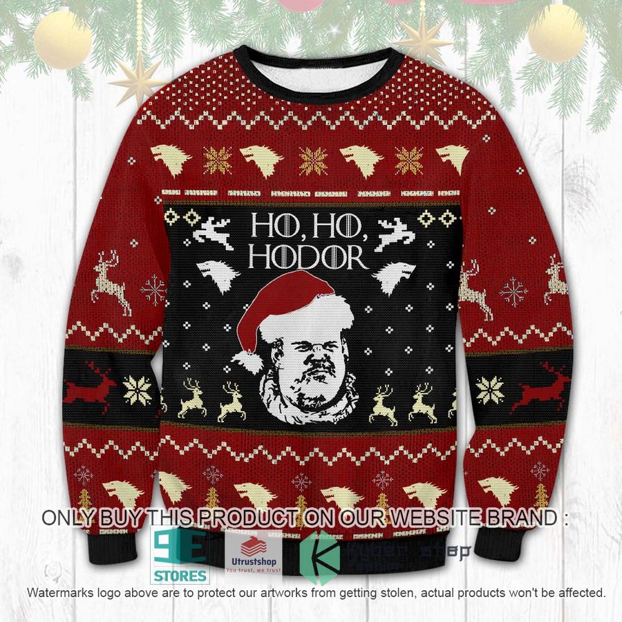 NEW Game of Thrones Ho Ho Hodor Ugly Sweater 9 game of thrones ho ho hodor ugly christmas sweater 1 10833