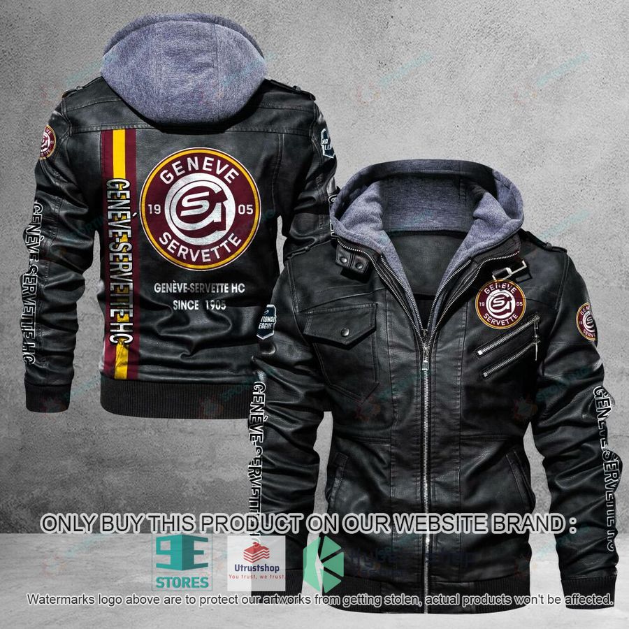 NEW Geneve-Servette HC Since 1905 Men Leather Jacket 4 geneve servette hc since 1905 leather jacket 1 53125