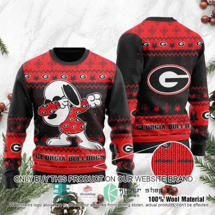 georgia bulldogs snoopy dabbing ugly chrisrtmas sweater 1 64893