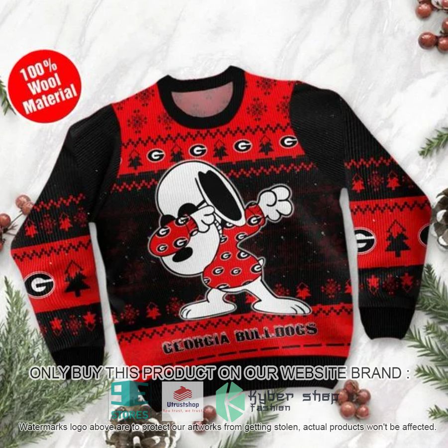 georgia bulldogs snoopy dabbing ugly chrisrtmas sweater 2 60696