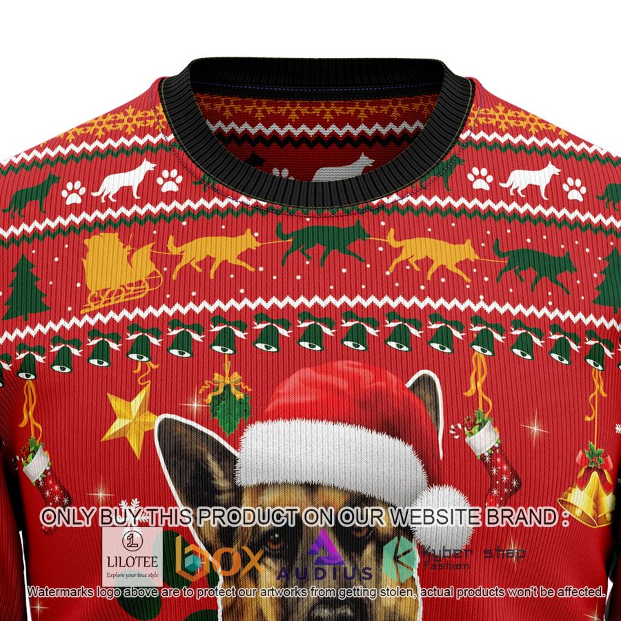 german shepherd waiting for christmas ugly christmas sweater 2 29390