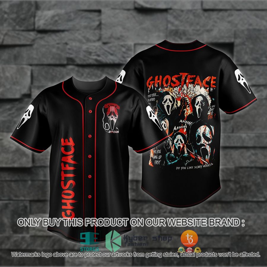 ghost face sceam do you like scary movies halloween baseball jersey 1 96585