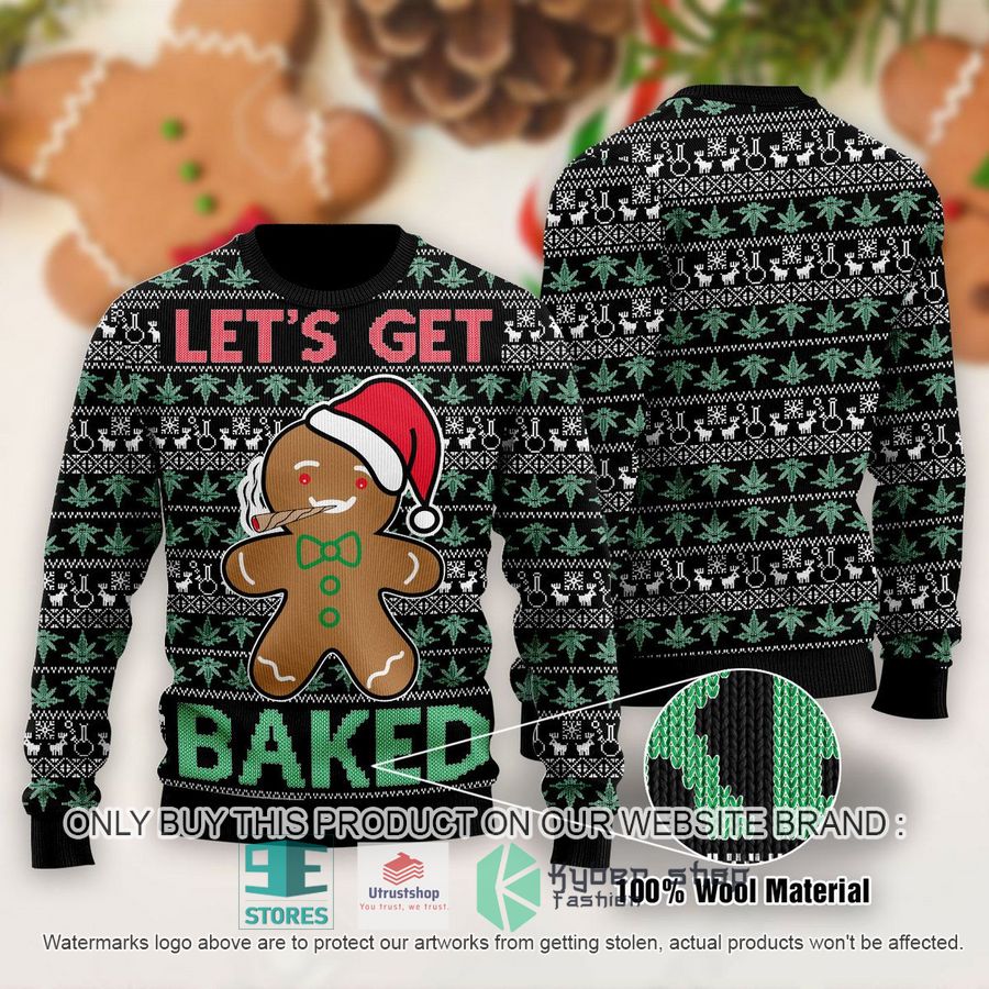NEW Gingerbread Let's Get Baked Ugly Sweater 2 gingerbread lets get baked ugly christmas sweater 2 58936