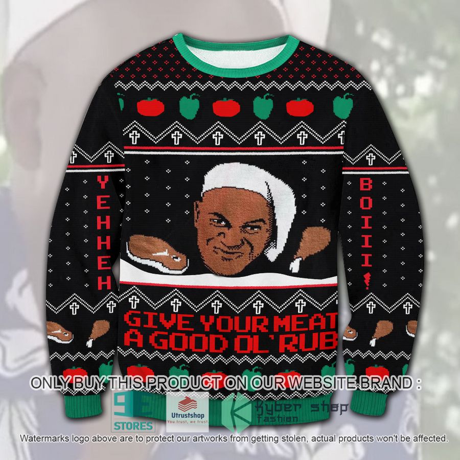 give your meat a good ol rub ugly christmas sweater 1 87383