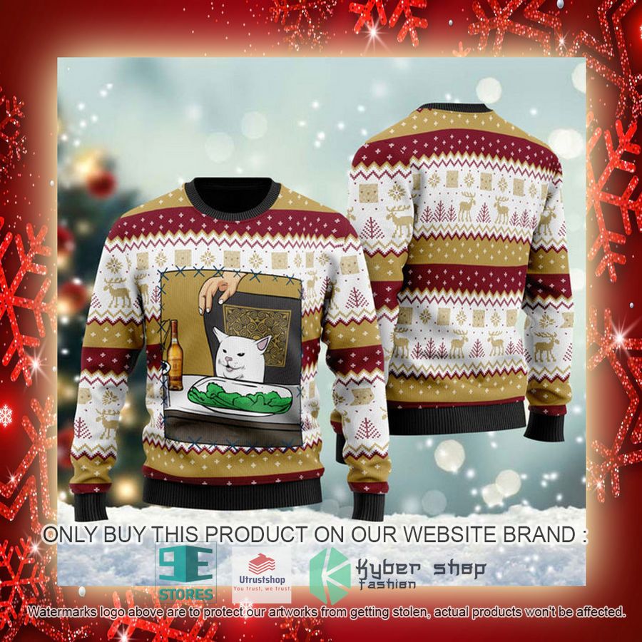 NEW Glenmorangie Whisky Cat Meme Christmas Ugly Sweater 3 glenmorangie whisky cat meme ugly christmas sweater 3 40126