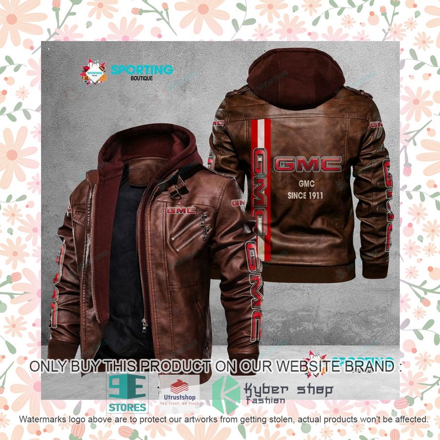 NEW GMC Since 1911 Men Leather Jacket 8 gmc since 1911 leather jacket 8 28732