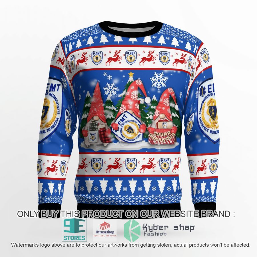 gnome massachusetts emt christmas sweater 2 91315