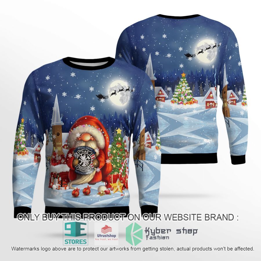 gnomies reedy creek fire and rescue department emergency medical services christmas sweater 1 20696