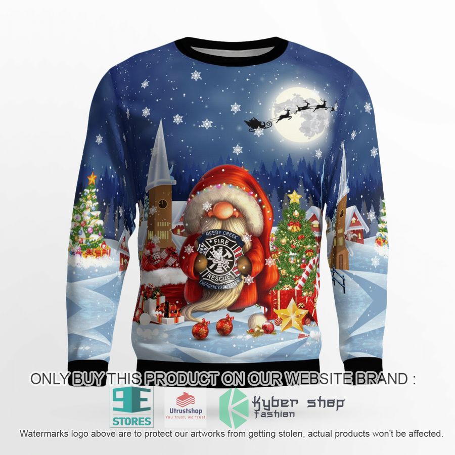 gnomies reedy creek fire and rescue department emergency medical services christmas sweater 2 34103