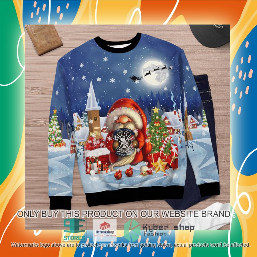 NEW Gnomies Reedy Creek Fire and Rescue Department Emergency Medical Services Christmas Sweater 7 gnomies reedy creek fire and rescue department emergency medical services christmas sweater 7 70192