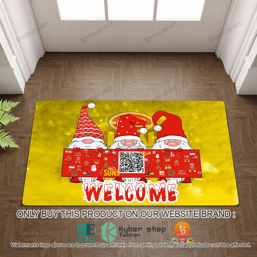 HOT Gold Coast Gnomes Welcome QR Code Doormat 2 gold coast afl gnomes welcome qr code doormat 2 56024