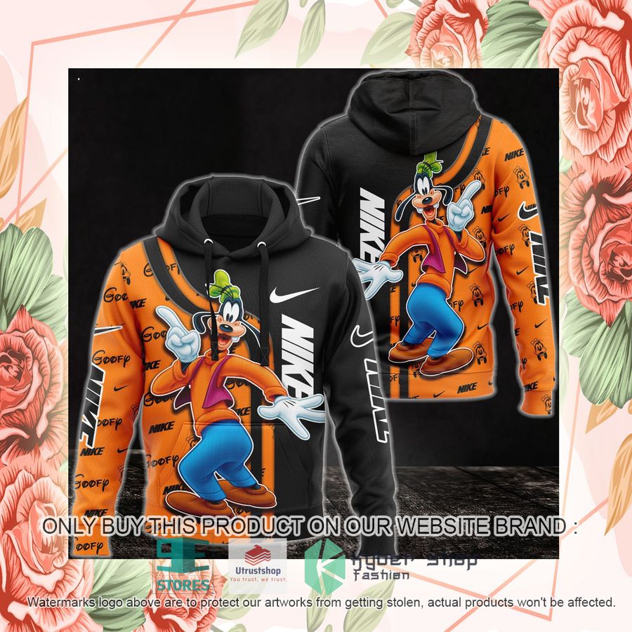 NEW Goofy Nike orange black Full Print Hoodie 2 goofy nike orange black 3d hoodie 2 16386