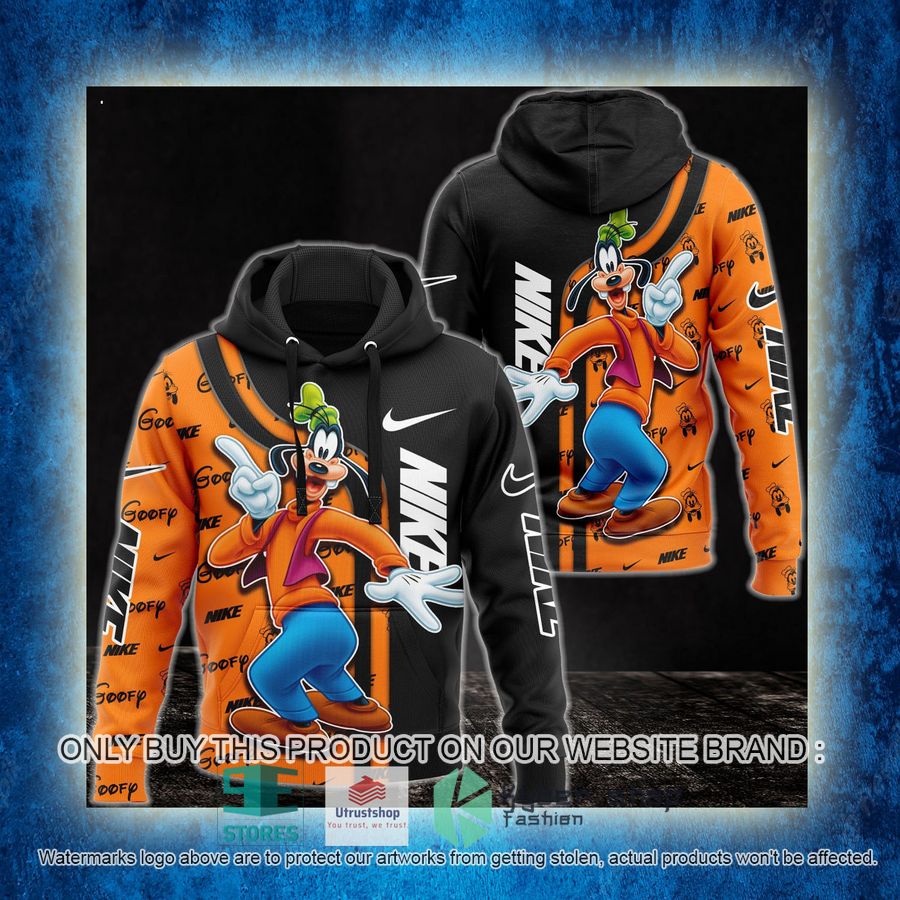 NEW Goofy Nike orange black Full Print Hoodie 3 goofy nike orange black 3d hoodie 3 53724