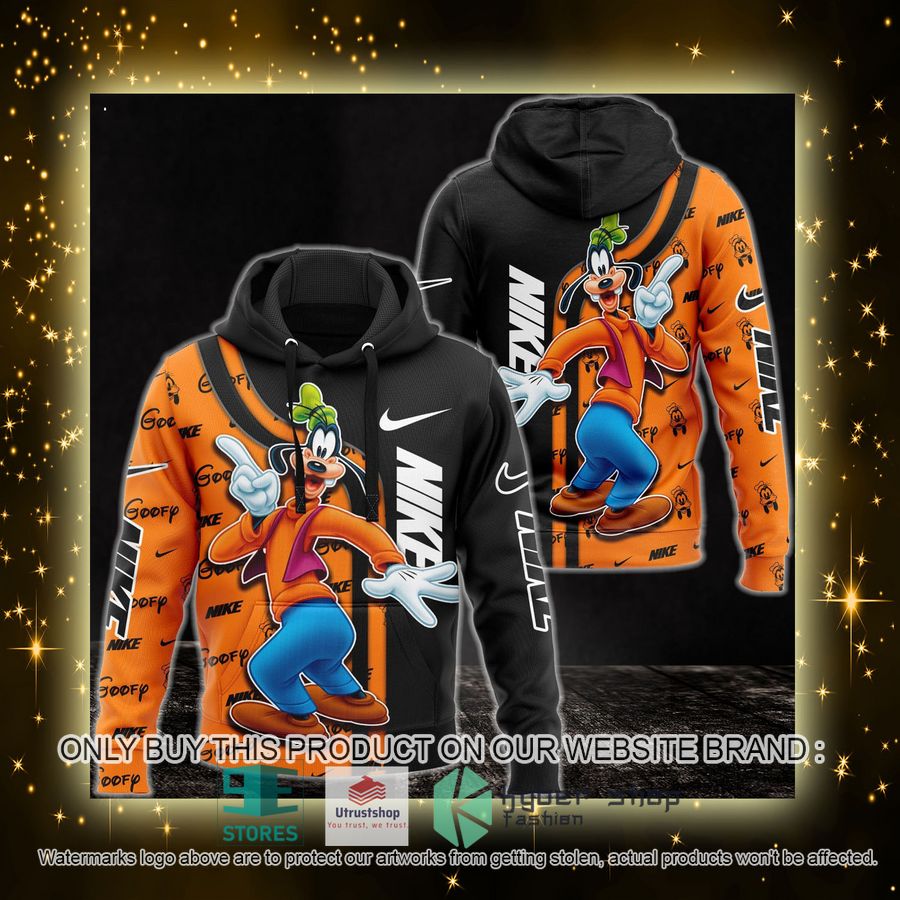 NEW Goofy Nike orange black Full Print Hoodie 4 goofy nike orange black 3d hoodie 4 57966