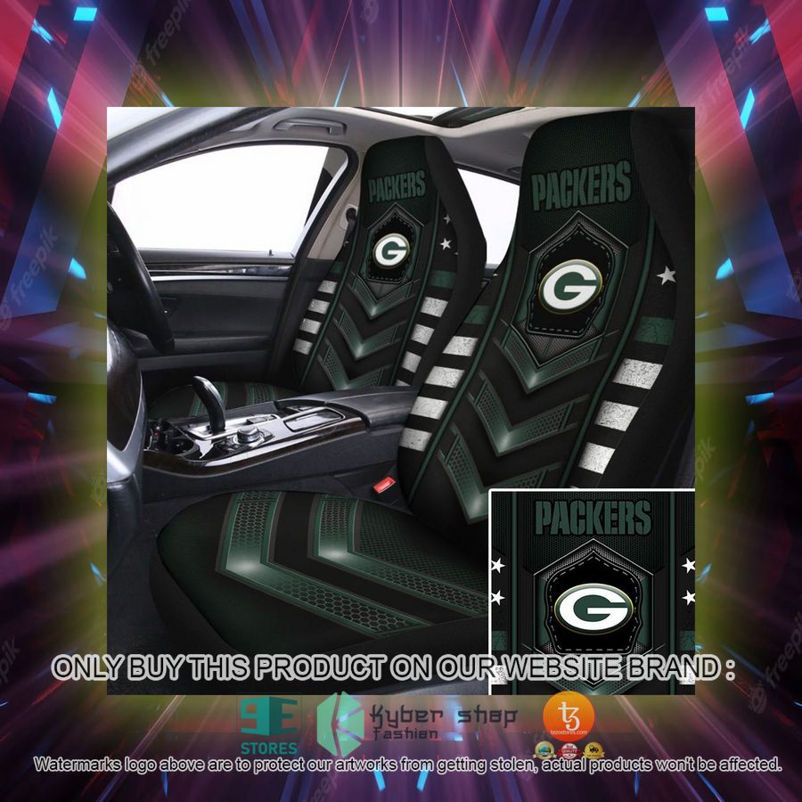 green bay packers dark green grey car seat covers 2 72303