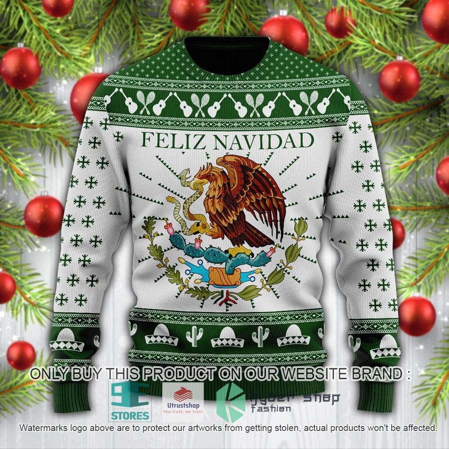 green feliz navidad mexican ugly christmas sweater 1 86286