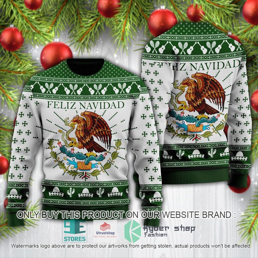 NEW Green Feliz Navidad Mexican Ugly Sweater 2 green feliz navidad mexican ugly christmas sweater 2 13624