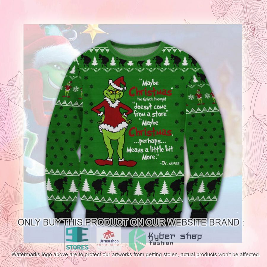 NEW Grinch Maybe Christmas green Ugly Sweater 2 grinch maybe christmas green ugly christmas sweater 2 33289