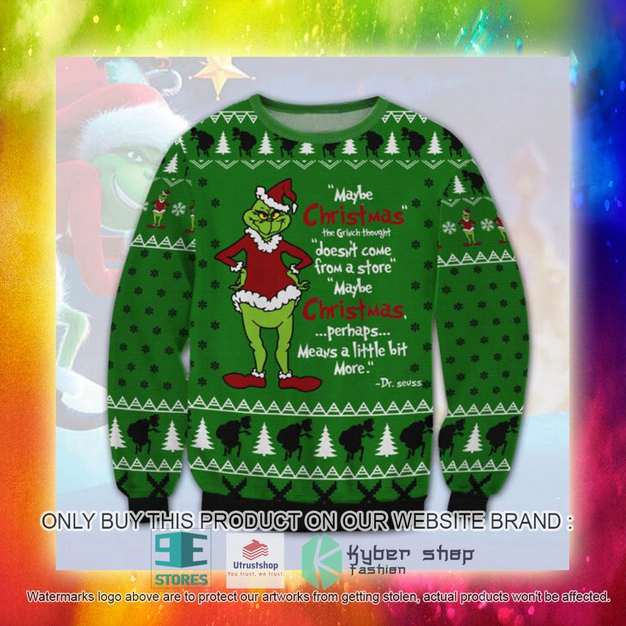 NEW Grinch Maybe Christmas green Ugly Sweater 3 grinch maybe christmas green ugly christmas sweater 3 69344