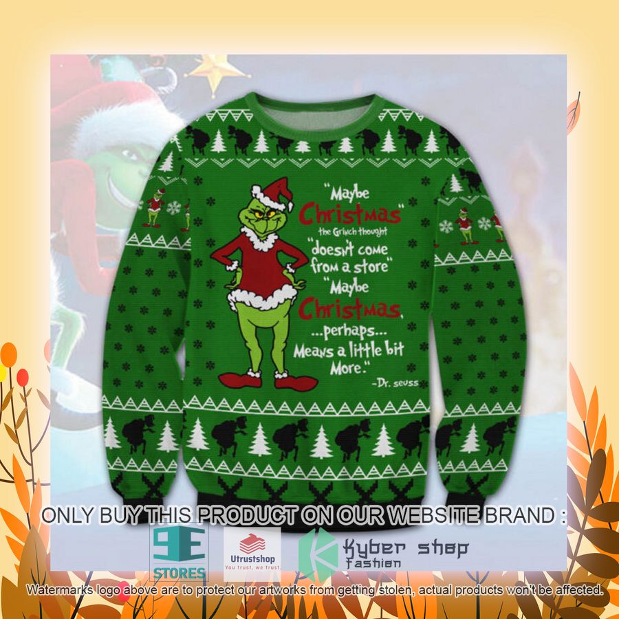 NEW Grinch Maybe Christmas green Ugly Sweater 4 grinch maybe christmas green ugly christmas sweater 4 95697