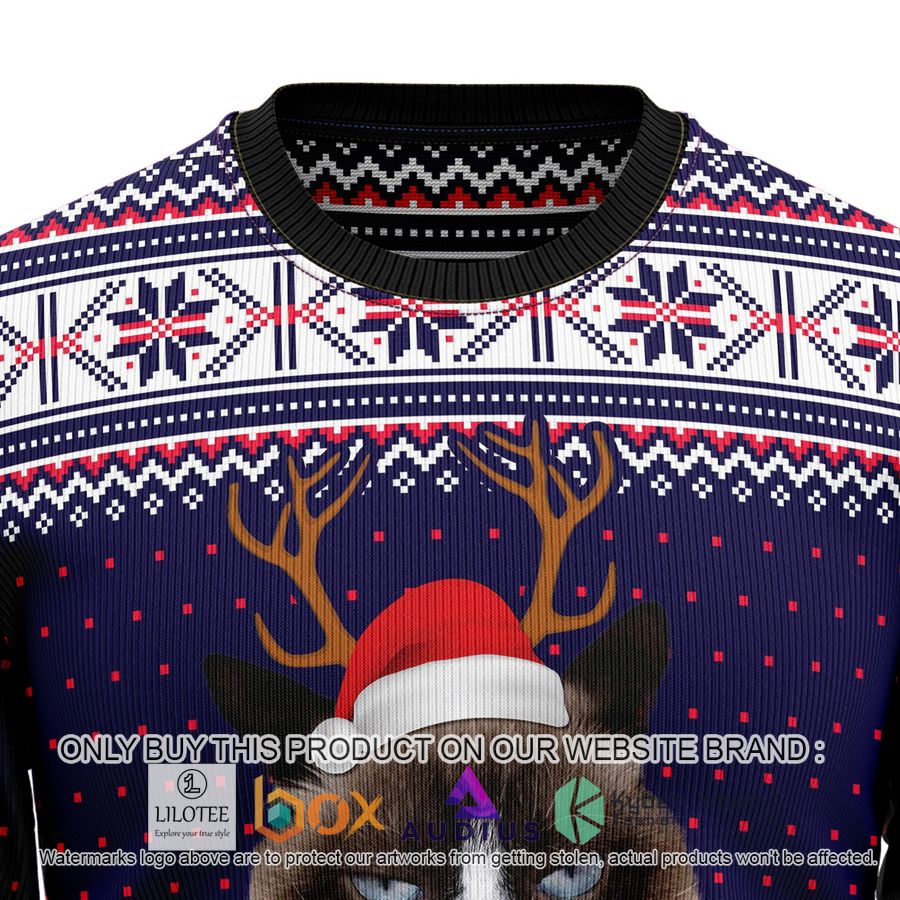 grumpy cat merry christmas xmas santa hat ugly christmas sweater 2 75443