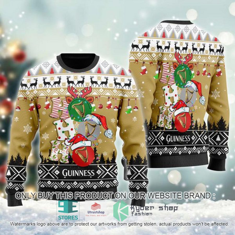 guinness beer ho ho ho ugly christmas sweater 1 21323
